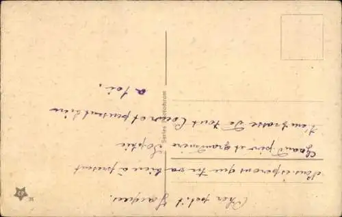 Ak Mädchen mit Blumenstrauß und Katze