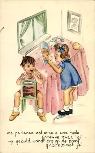 Künstler Ak Ma patience est mise à une rude epreuve avec toi, Kinder, Humor