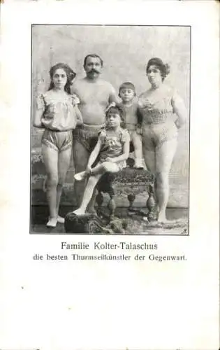 Ak Familie Kolter-Talaschus, Thurmseilkünstler