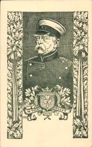 Ak Fürst Otto von Bismarck, Porträt, Wappen