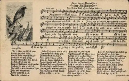 Lied Ak Trachten Erzgebirge, Lied Rutschwanz, Vogel