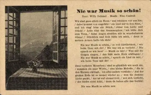 Lied Ak Nie war Musik so schön, Text von Willy Dehmel, Musik Nino Casiroli