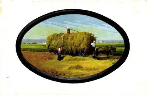 Passepartout Ak Landwirtschaft, Heuernte