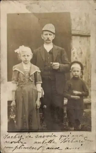 Foto Ak Savoie, Vater mit Kindern