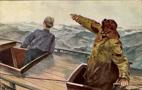 Künstler Ak Christian Krogh, Norwegisches Lotsenboot