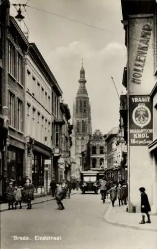 Ak Breda Nordbrabant Niederlande,  Eindstraat, Hollkamp fragt, Brabantse Krul, 16 cper Xons