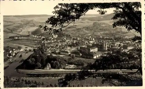 Ak Echternach Luxemburg, Landschaftsaufnahme, Stadtansicht, Fluss, Bäume, historische Gebäude