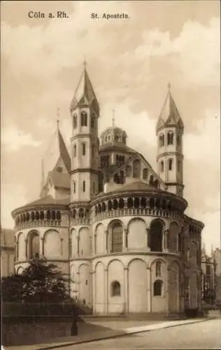 Ak Köln am Rhein, St. Aposteln,  Architektur, Türme, Kuppeln