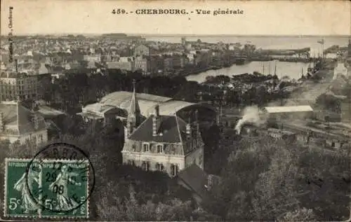 Ak Cherbourg Manche, Gesamtansicht