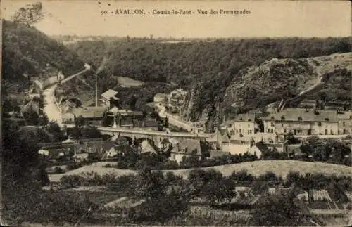 Ak Cousin le Pont Avallon Yonne, Panoramablick auf Cousin-le-Pont, Landschaft, Häuser, Bäume