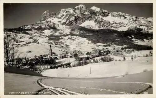 Ak Cortina d'Ampezzo Veneto, Tofana, Winterpanorama