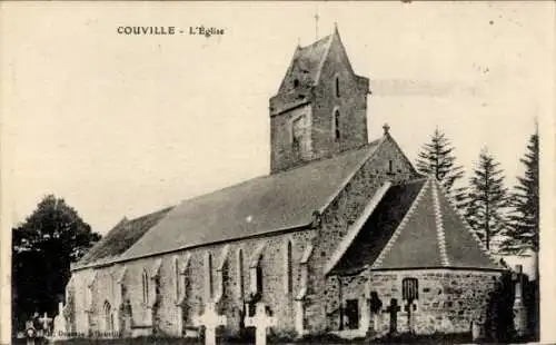 Ak Couville Manche, Kirche