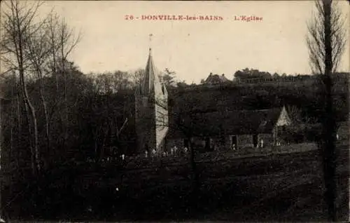 Ak Donville les Bains Manche, Kirche