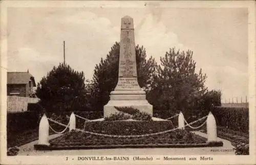 Ak Donville les Bains Manche, Monument aux Morts