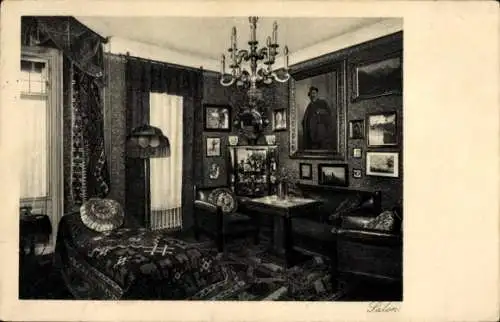 Ak Wien 1 Innere Stadt, Salon, vintage room with chandelier, wall pictures, cozy furniture