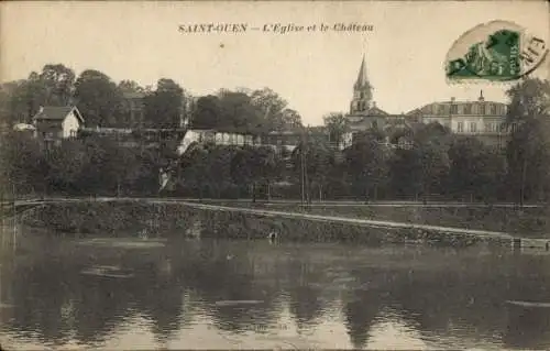 Ak Saint Ouen Seine Saint Denis, Kirche, Schloss