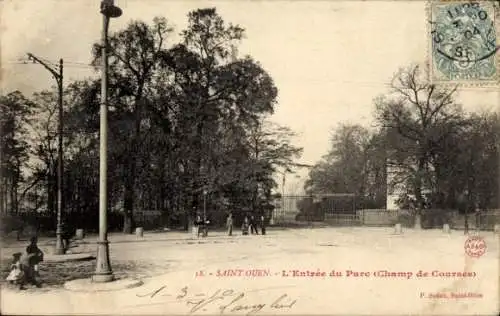 Ak Saint Ouen Seine Saint Denis, Parkeingang, Champ de Courses