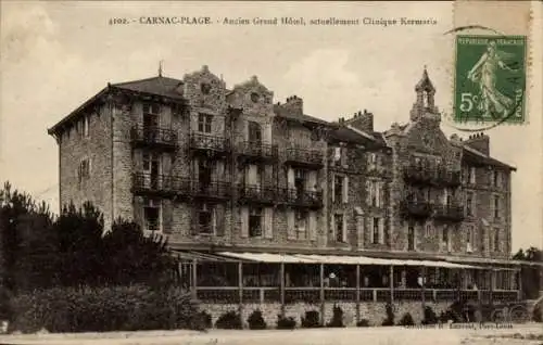 Ak Carnac Plage Morbihan, ehemaliges Grand Hotel