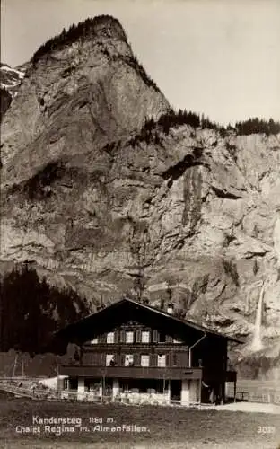 Ak Kandersteg Kanton Bern, Chalet Regina, Almenfällen, hohe Berge, 1169 m