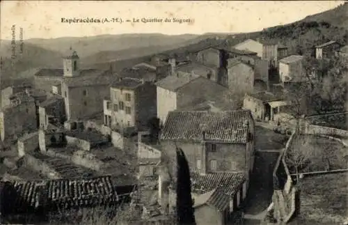 Ak Espéracèdes Alpes-Maritimes, Quartier du Suguet