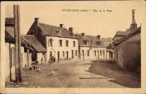 Ak Saint Hilaire Allier, Rue de la Poste