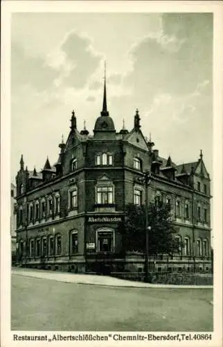 Ak Ebersdorf in Chemnitz Sachsen, Restaurant Albertschlößchen
