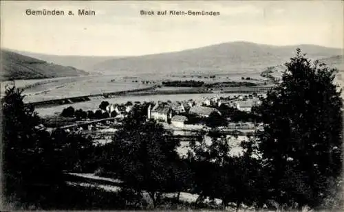 Ak Gemünden am Main Unterfranken, Panoramablick auf Klein-Gemünden
