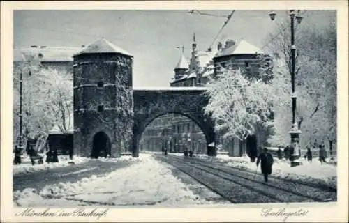 Ak München, Sendlinger Tor im Winter