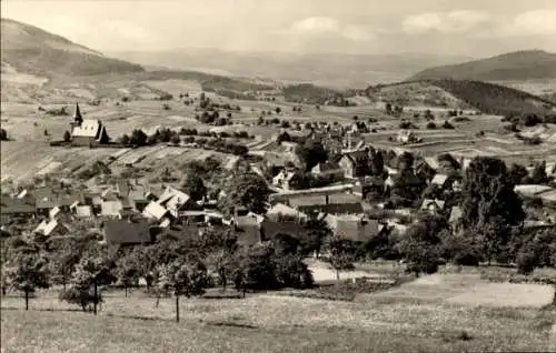 Ak Heidersbach Suhl in Thüringen, Landschaft, Häuser, Kirche, Hügel, Bäume