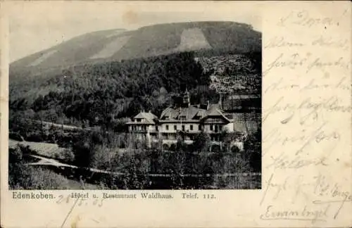 Ak Edenkoben an der Haardt Pfalz, Hotel und Restaurant Waldhaus, Naturaufnahme, Telefon 112