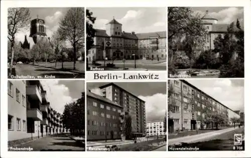 Ak Berlin Steglitz Lankwitz, Rathaus, Rathauspark, Gallwitzallee, Havensteinstraße