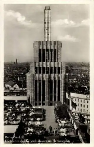 Ak Berlin Neukölln, Dachgarten des Karstadt Warenhauses am Hermannplatz