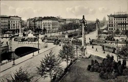 Ak Berlin Kreuzberg, Oranienbrücke mit Straßenbahn