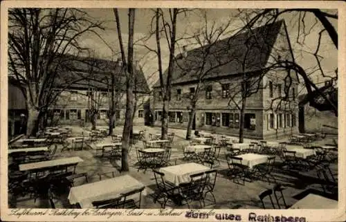 Ak Erlangen in Mittelfranken Bayern, Luftkurort Rathsberg, Gast-in Kurhaus, leere Gaststätte, Bäu