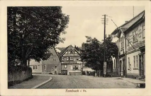 Ak Tambach Thüringer Wald, Straßenansicht, Geschäft