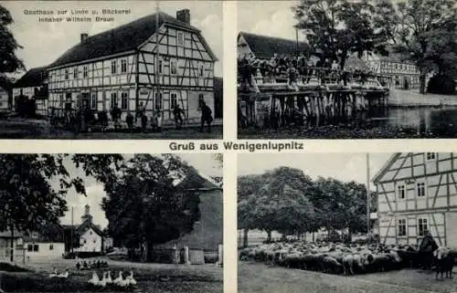 Ak Wenigenlupnitz, Gasthaus zur Linde, Bäckerei, Haus