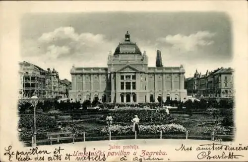Ak Zagreb Kroatien, Kunstpavillon