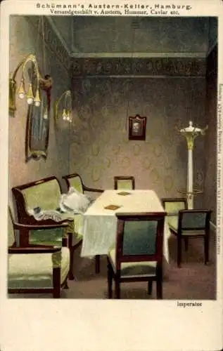 Ak Hamburg Altona Bahrenfeld, Schümann's Austern-Keller, elegant eingerichtet, Tische, Stühle,...