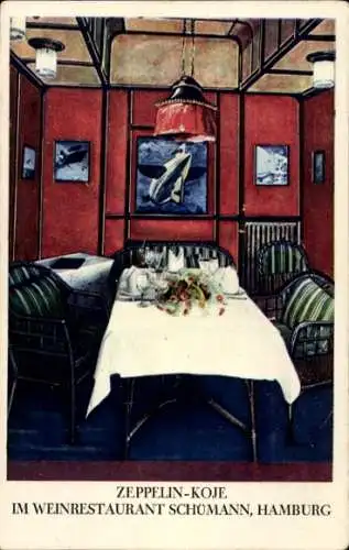 Ak Hamburg Mitte, Zeppelin-Koje, Weinrestaurant Schümann