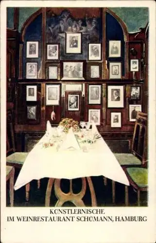 Ak Hamburg Mitte, Künstlernische, Weinrestaurant Schümann