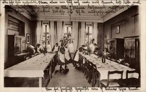 Ak Hamburg Altona, Wohnhaus, Bedienstete, Tisch