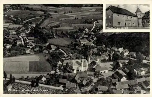 Ak Wiesent in der Oberpfalz, Luftaufnahme, Gasthof am Schloss