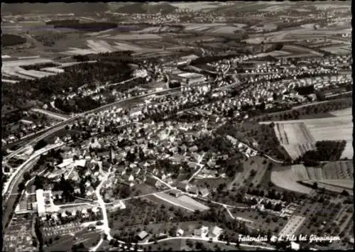 Ak Faurndau Göppingen in Württemberg, Luftaufnahme von Fauendau, Stadtansicht, ländliche Umgebung