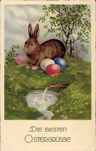 Ak Glückwunsch Ostern, Osterhase, Ostereier