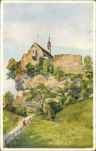 Künstler Ak Bregenz am Bodensee Vorarlberg, Gebhardsberg