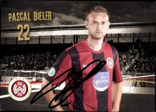 Autogrammkarte Fußballer Pascal Bieler, SV Wehen Wiesbaden, Autogramm