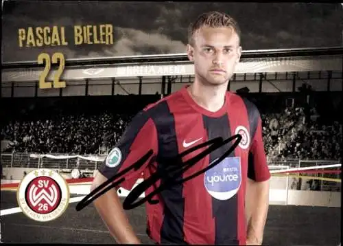 Autogrammkarte Fußballer Pascal Bieler, SV Wehen Wiesbaden, Autogramm