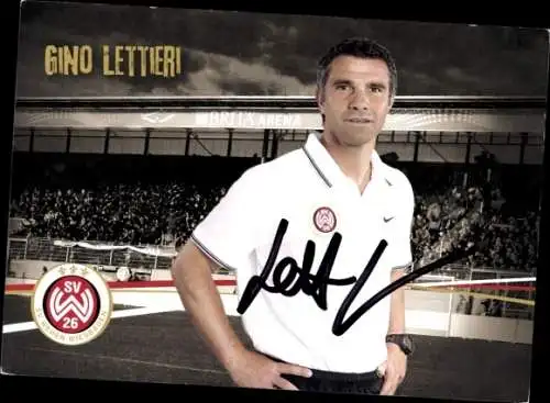 Autogrammkarte Cheftrainer Gino Lettieri, SV Wehen Wiesbaden, Autogramm