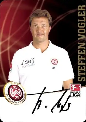 Autogrammkarte Co Trainer Steffen Vogler, SV Wehen Wiesbaden, Autogramm