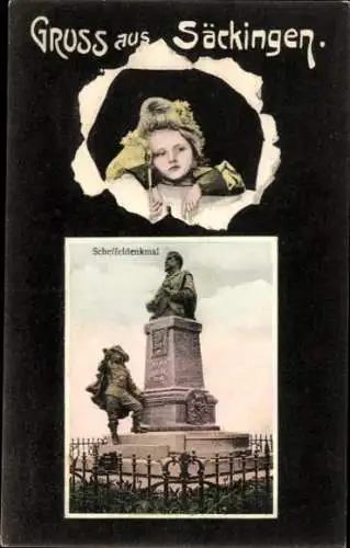 Ak Bad Säckingen am Hochrhein, Scheffeldenkmal